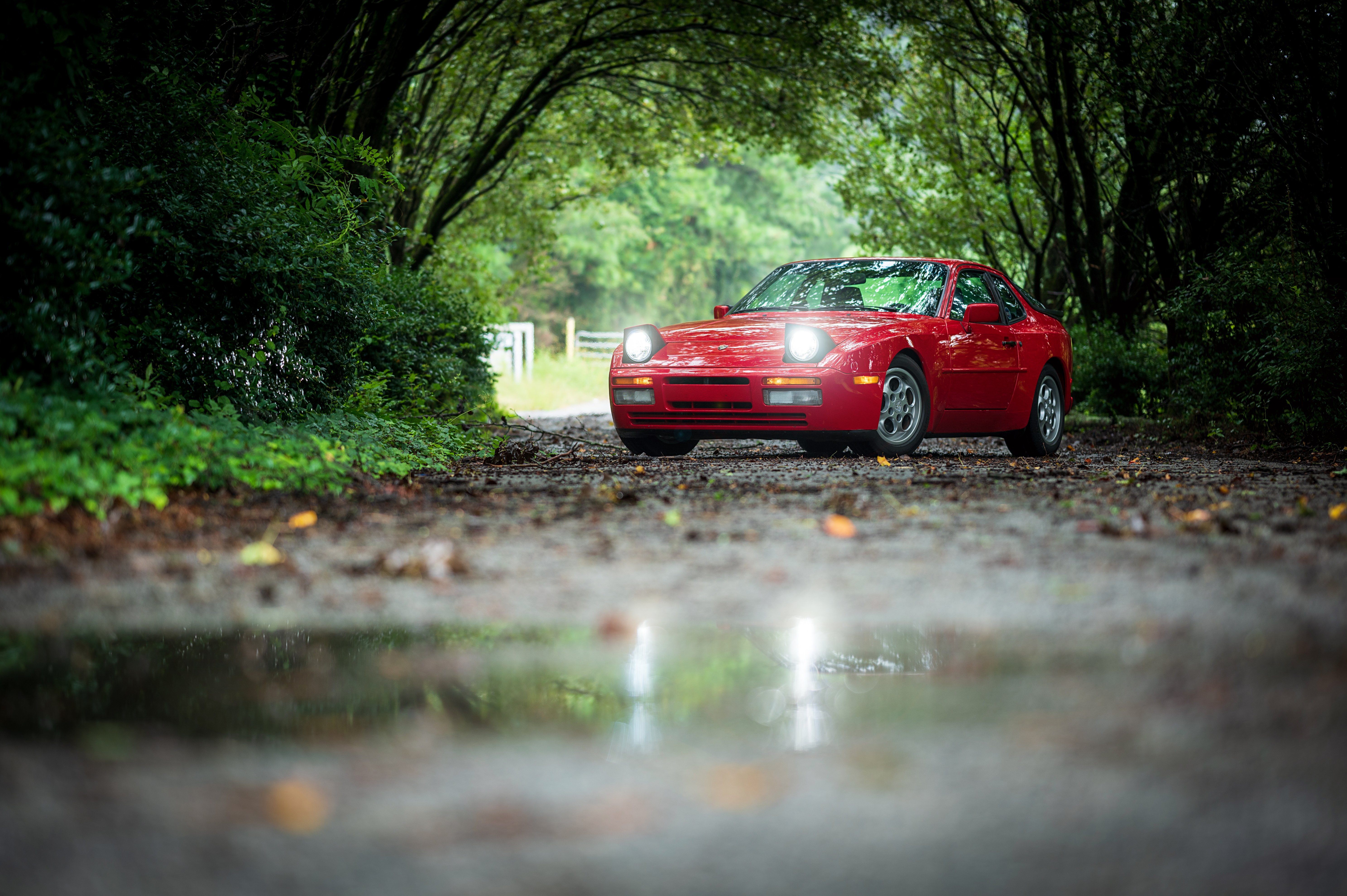 The Holley RetroBright LED Headlights on a Porsche 944,